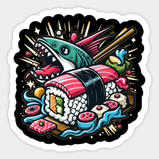 Sushi Shark! Funny Sushi Lover Sticker